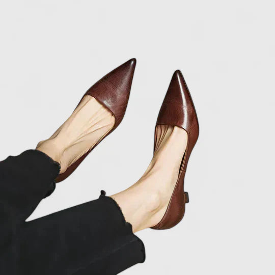 Damen Spitze Slip-On Pumps mit Niedrigem Absatz