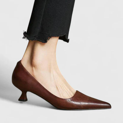 Damen Spitze Slip-On Pumps mit Niedrigem Absatz