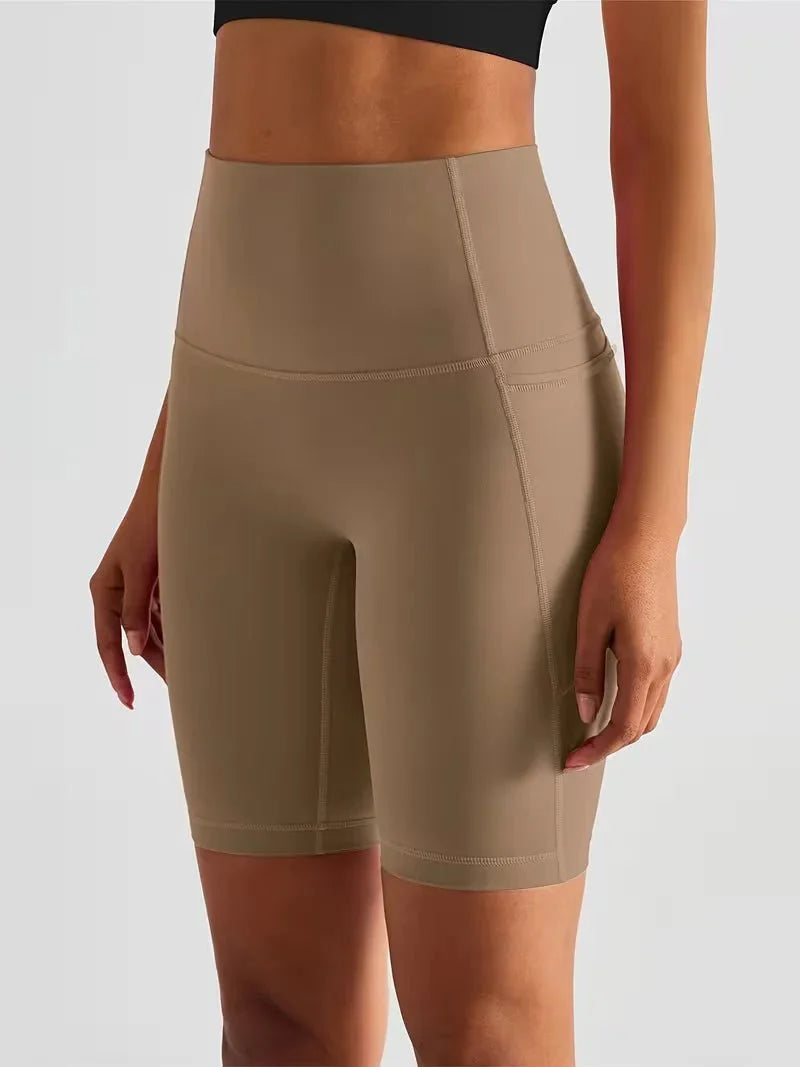 Damen Sport-Leggings Shorts mit Tasche