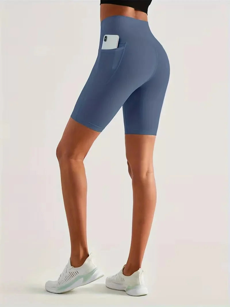 Damen Sport-Leggings Shorts mit Tasche