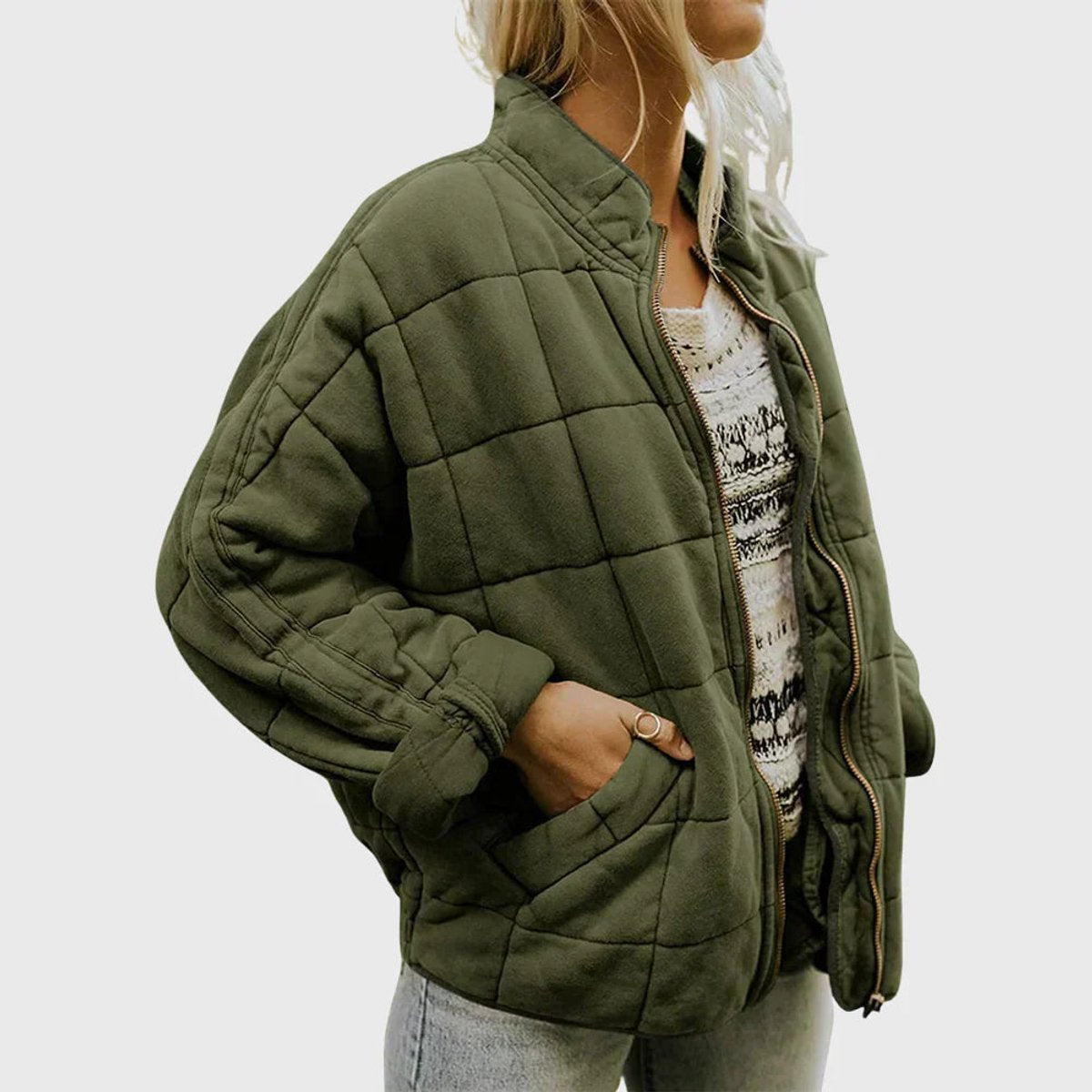 Luisa | Damen Steppjacke gesteppt mit Reißverschluss Regular Fit Übergangsjacke