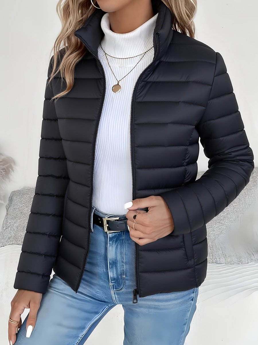 Elisabeth | Damen Steppjacke leichter Women Coat Stehkragen Reißverschluss Herbst Winter