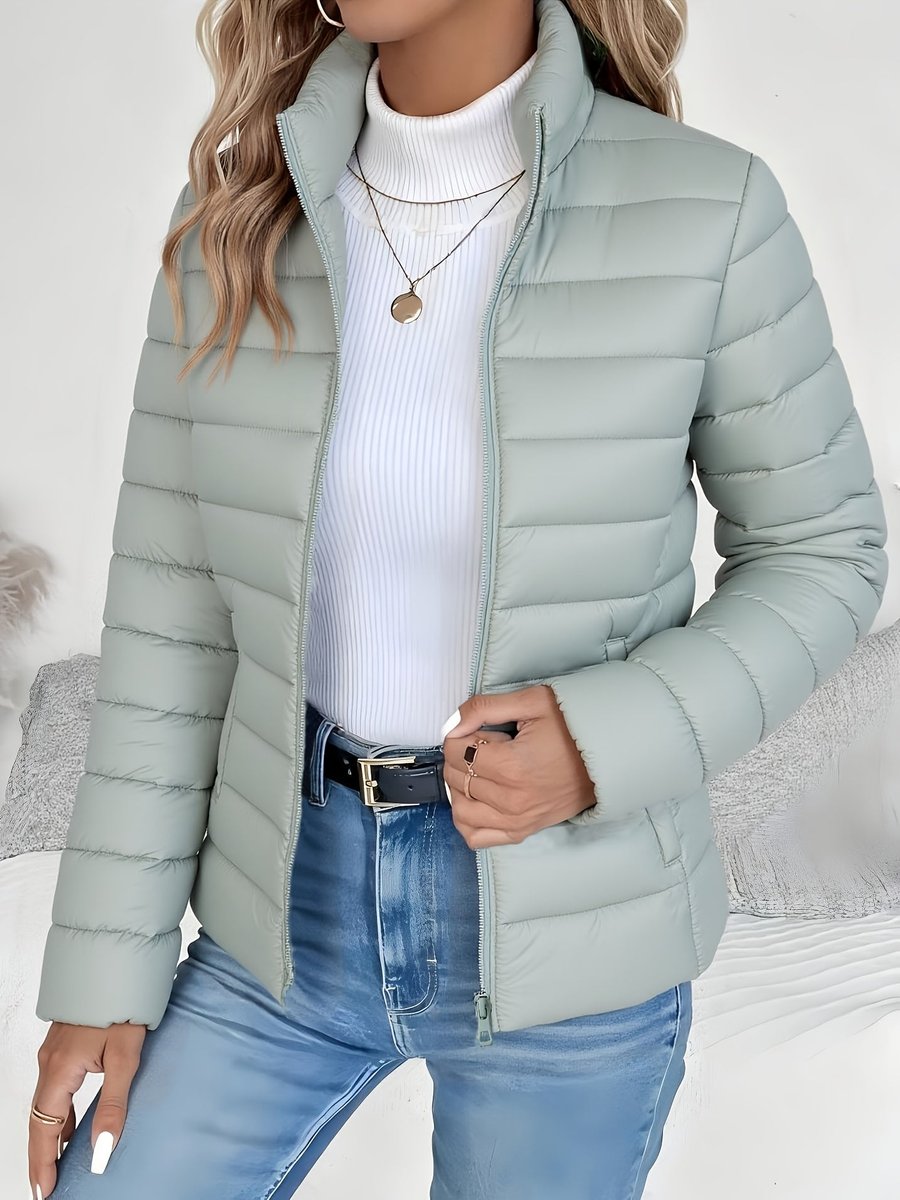 Elisabeth | Damen Steppjacke leichter Women Coat Stehkragen Reißverschluss Herbst Winter