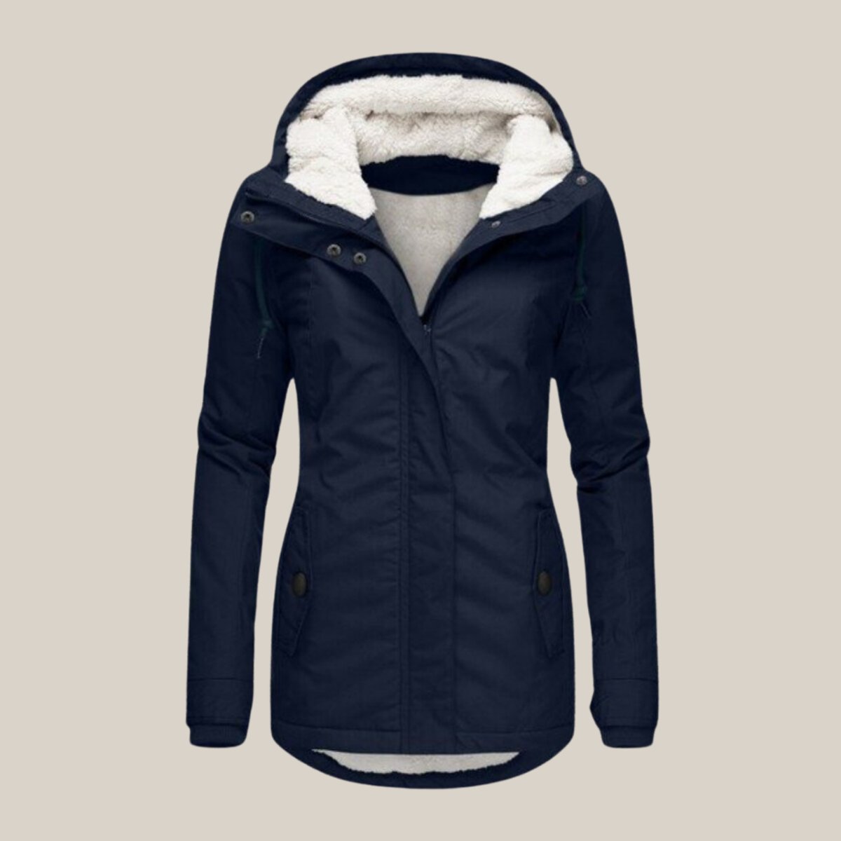 Elfriede | Damen Steppjacke mit Fleecefutter verstellbarer Kapuze Winterjacke