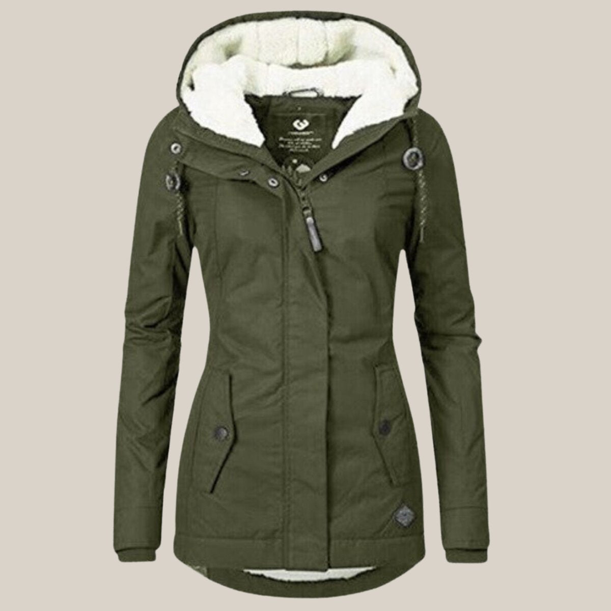 Elfriede | Damen Steppjacke mit Fleecefutter verstellbarer Kapuze Winterjacke