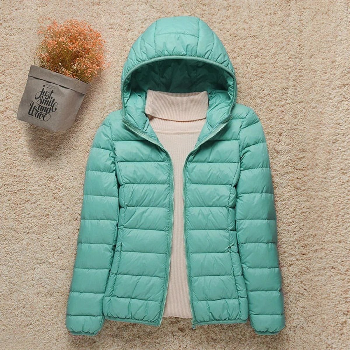 Amelie | Damen Steppjacke mit Kapuze ultraleichte gefütterte Übergangsjacke