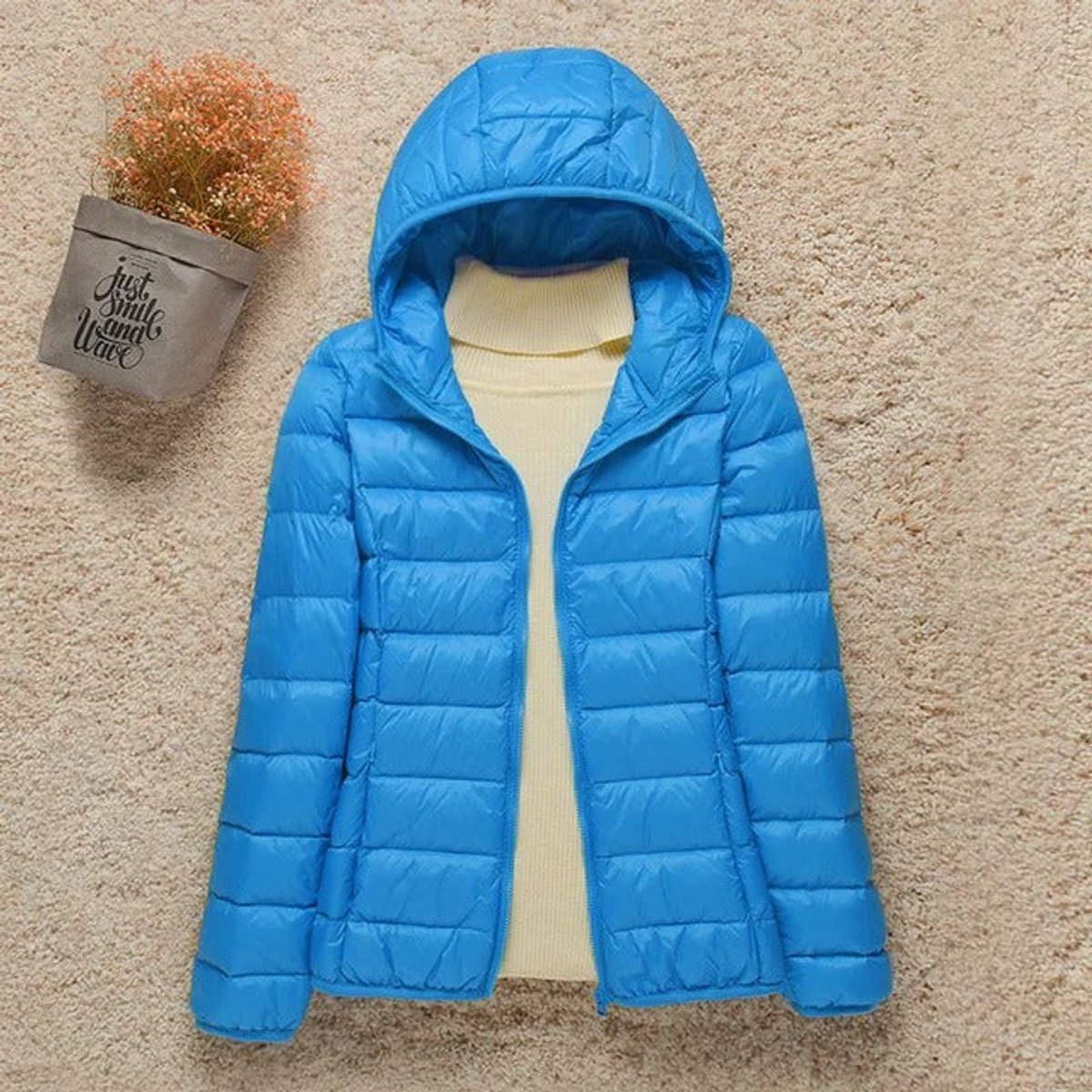 Amelie | Damen Steppjacke mit Kapuze ultraleichte gefütterte Übergangsjacke
