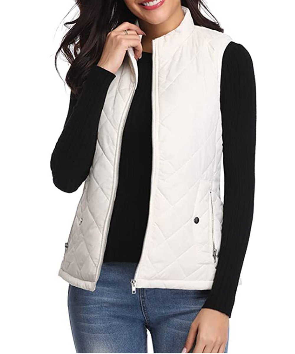 Leonie | Damen Steppweste leicht gefütterte Puffer Vest Women Reißverschluss