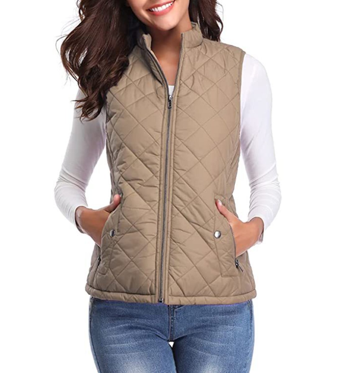 Leonie | Damen Steppweste leicht gefütterte Puffer Vest Women Reißverschluss