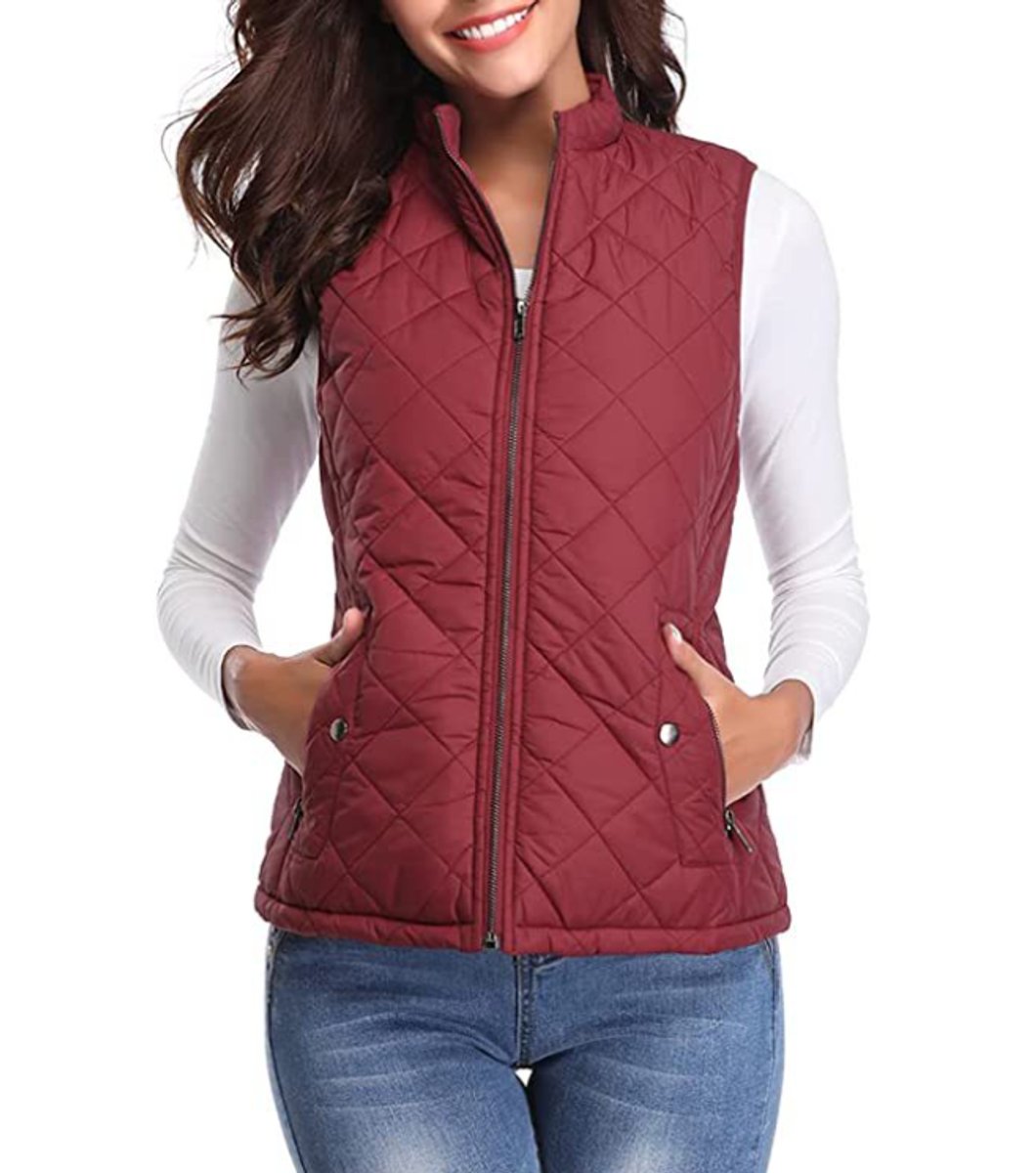 Leonie | Damen Steppweste leicht gefütterte Puffer Vest Women Reißverschluss