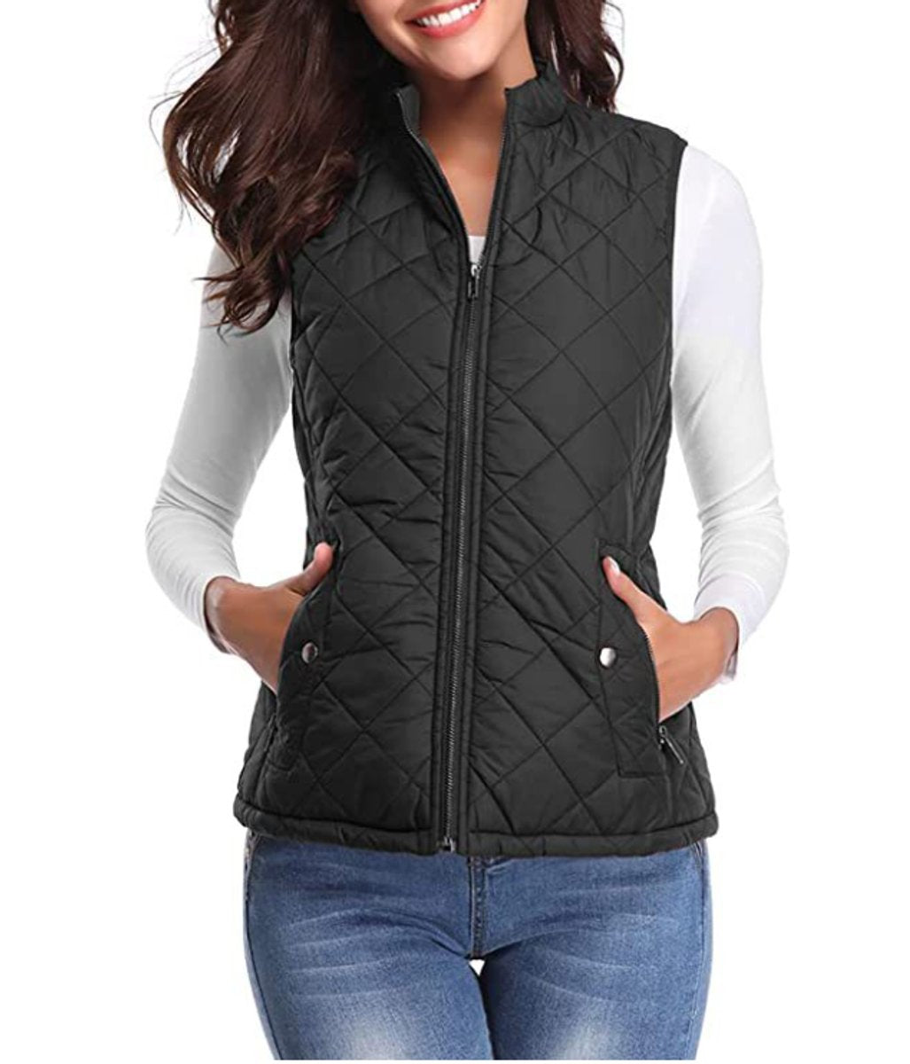 Leonie | Damen Steppweste leicht gefütterte Puffer Vest Women Reißverschluss