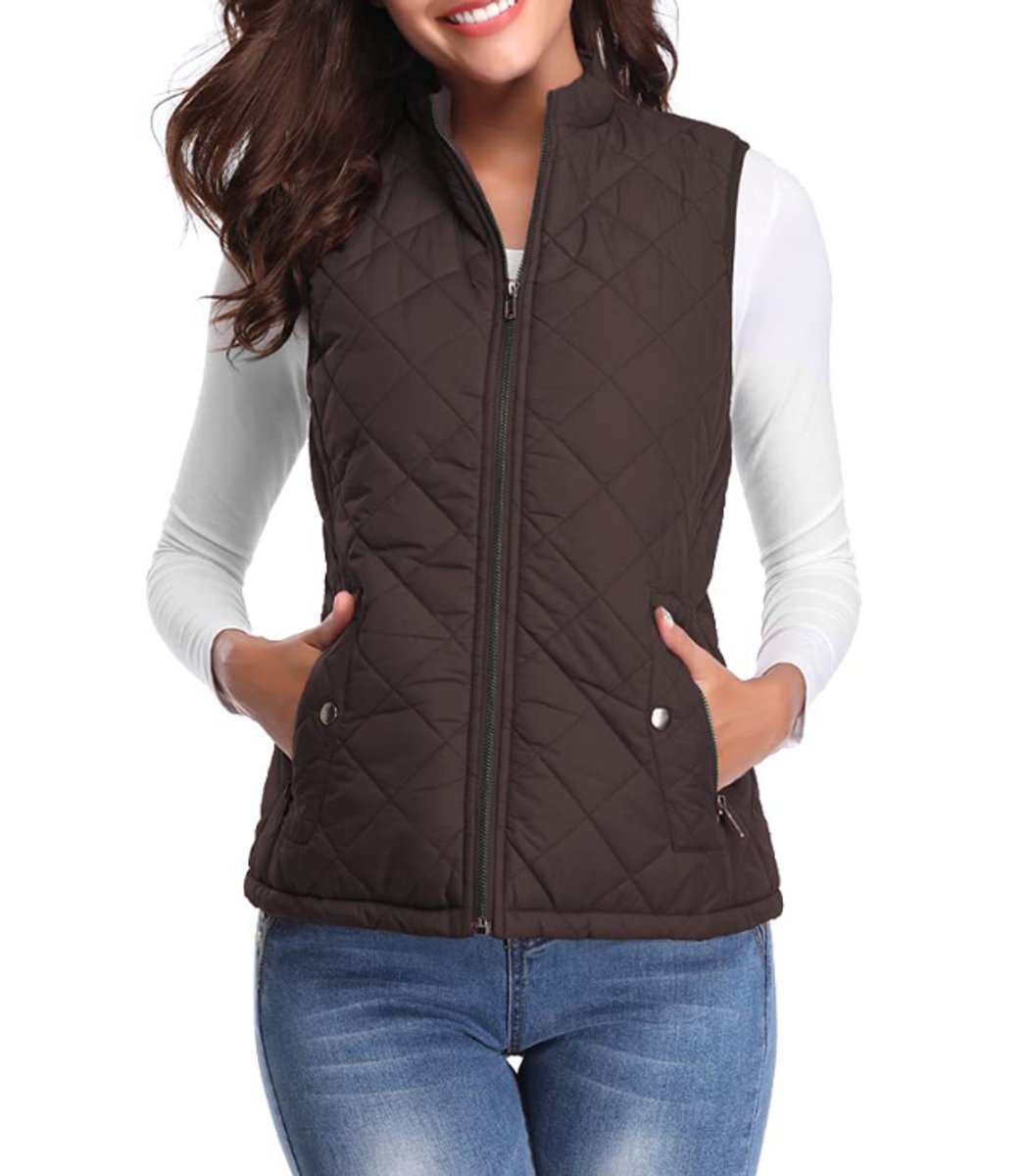 Leonie | Damen Steppweste leicht gefütterte Puffer Vest Women Reißverschluss