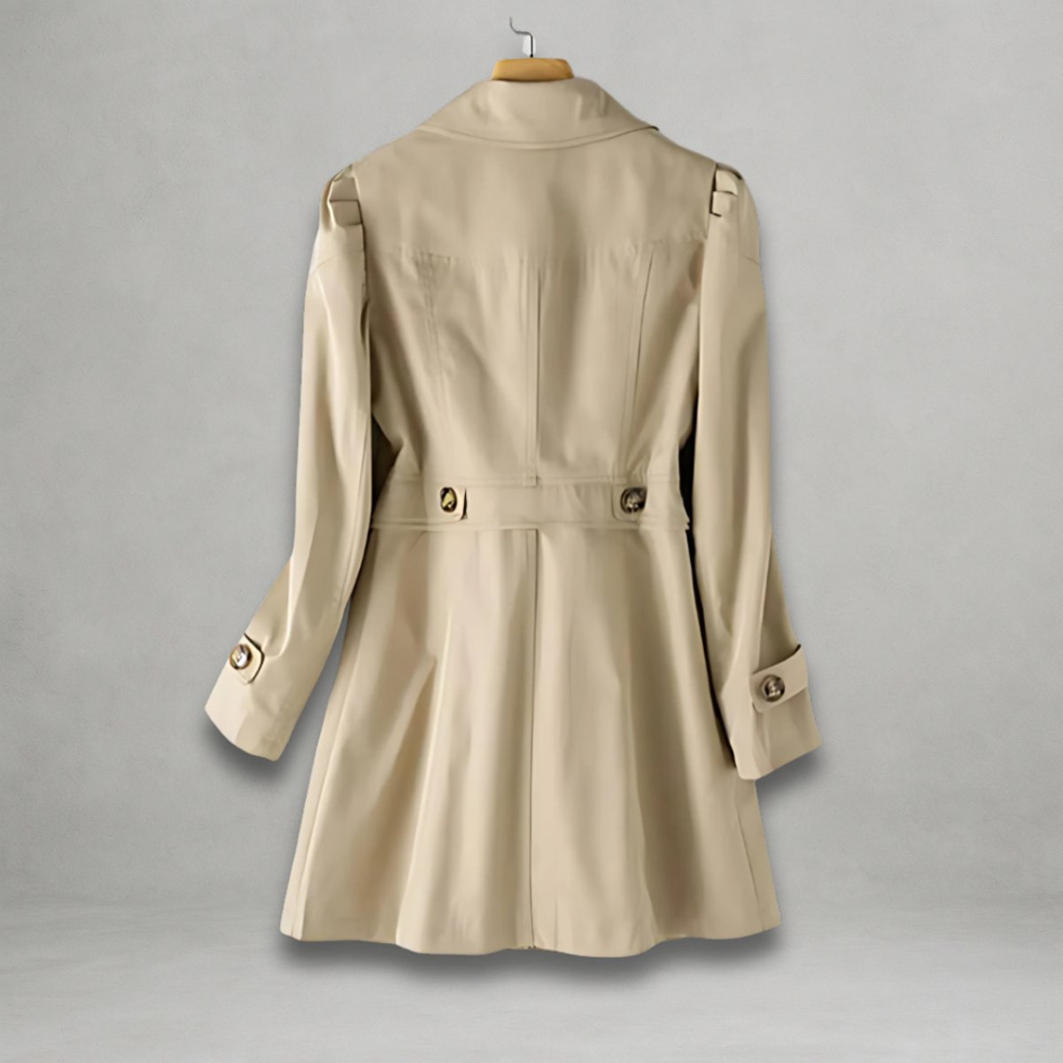 Clara | Damen Trenchcoat klassischer Schnitt Knopfleiste Umlegekragen