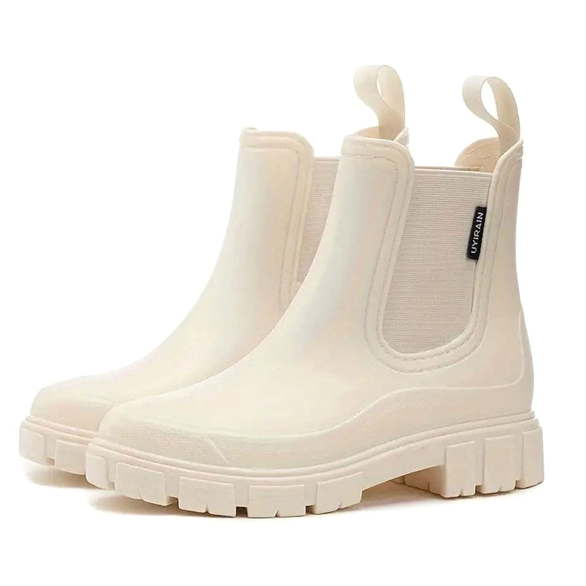 Leonie | Damen Wasserdichte Slip-On Chelsea Stiefel mit Blockabsatz