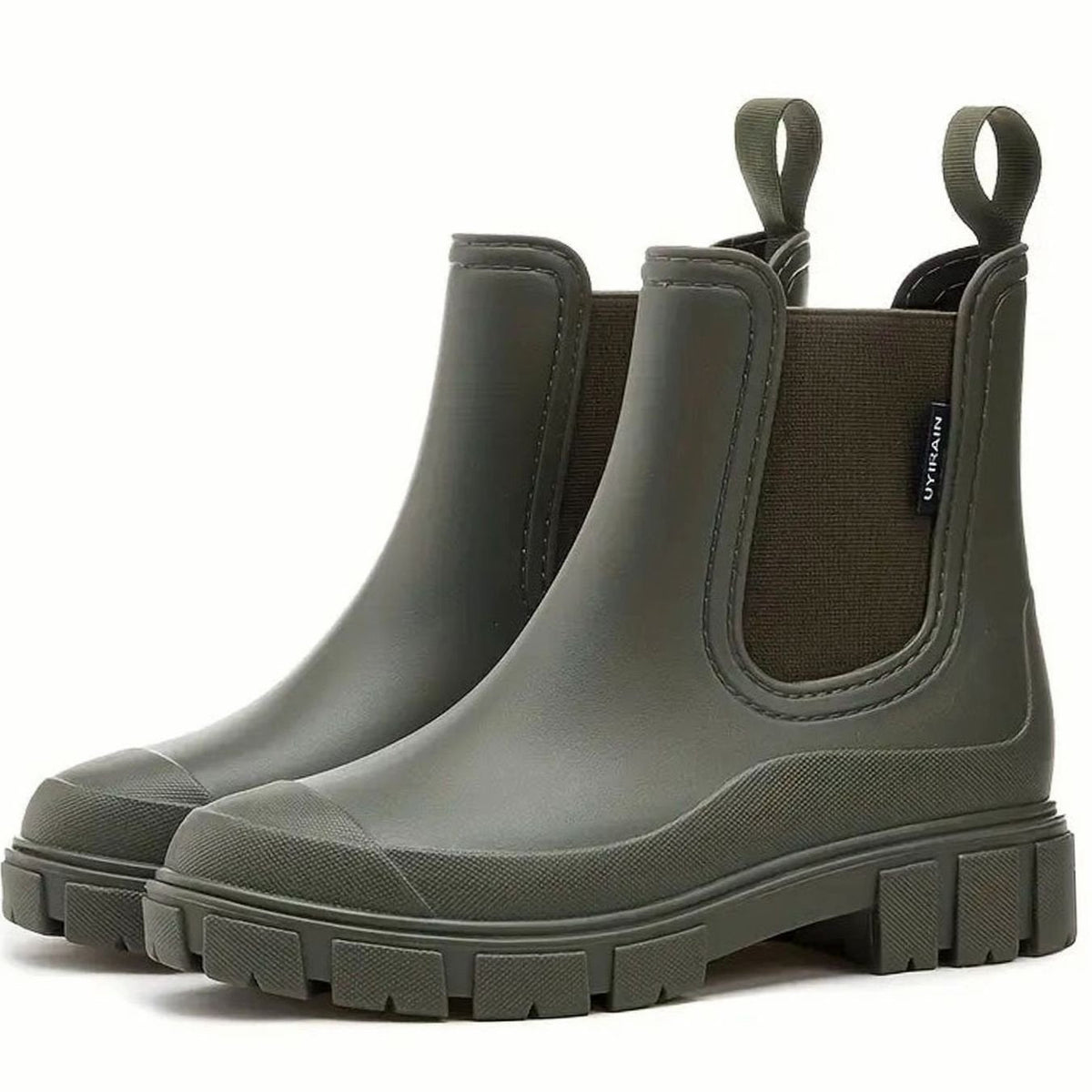 Leonie | Damen Wasserdichte Slip-On Chelsea Stiefel mit Blockabsatz