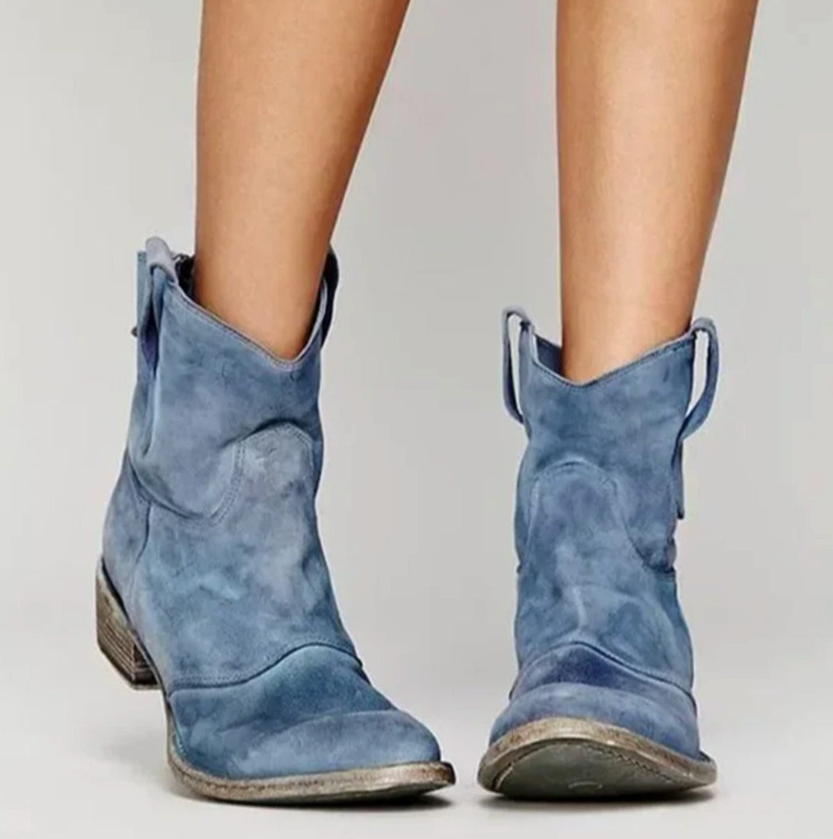 Leonie | Damen Wildleder-Westernstiefel für einen stilvollen Look mit niedrigem Absatz