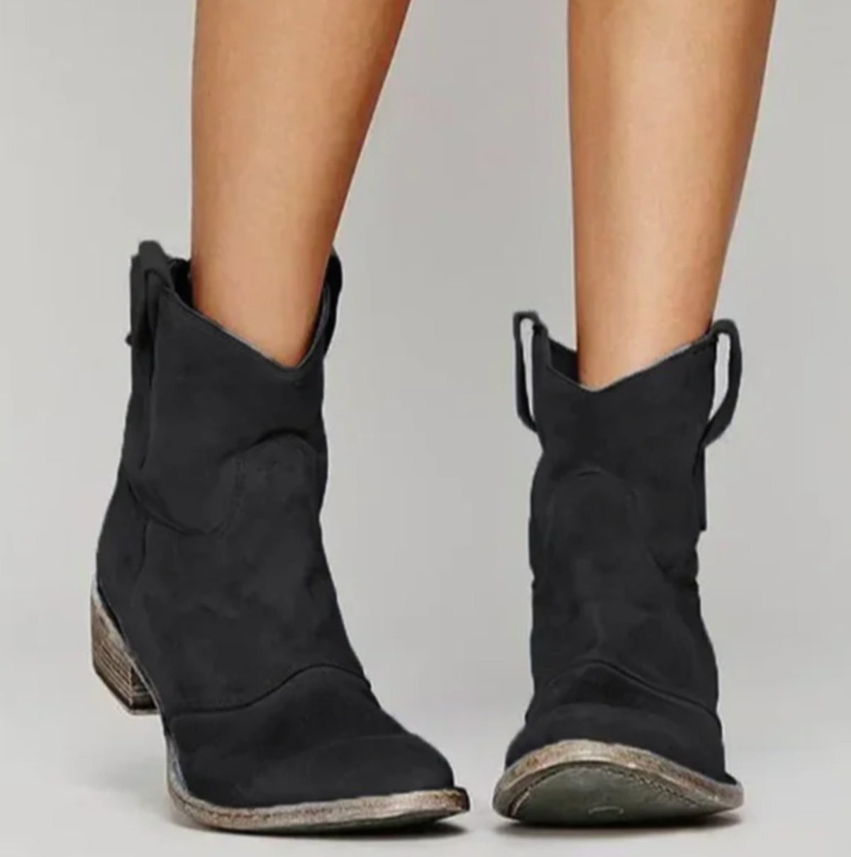 Leonie | Damen Wildleder-Westernstiefel für einen stilvollen Look mit niedrigem Absatz