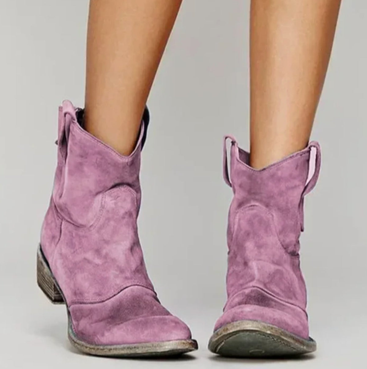 Leonie | Damen Wildleder-Westernstiefel für einen stilvollen Look mit niedrigem Absatz