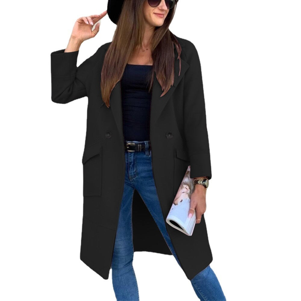 Damen eleganter zweireihiger Trenchcoat