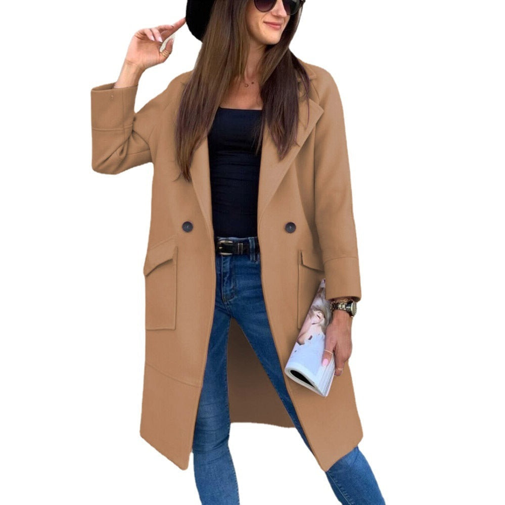 Damen eleganter zweireihiger Trenchcoat