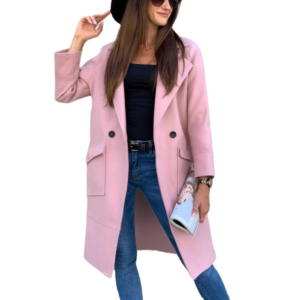 Damen eleganter zweireihiger Trenchcoat