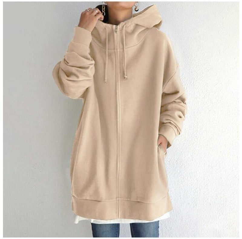 Damenjacke Oversized mit Reißverschluss