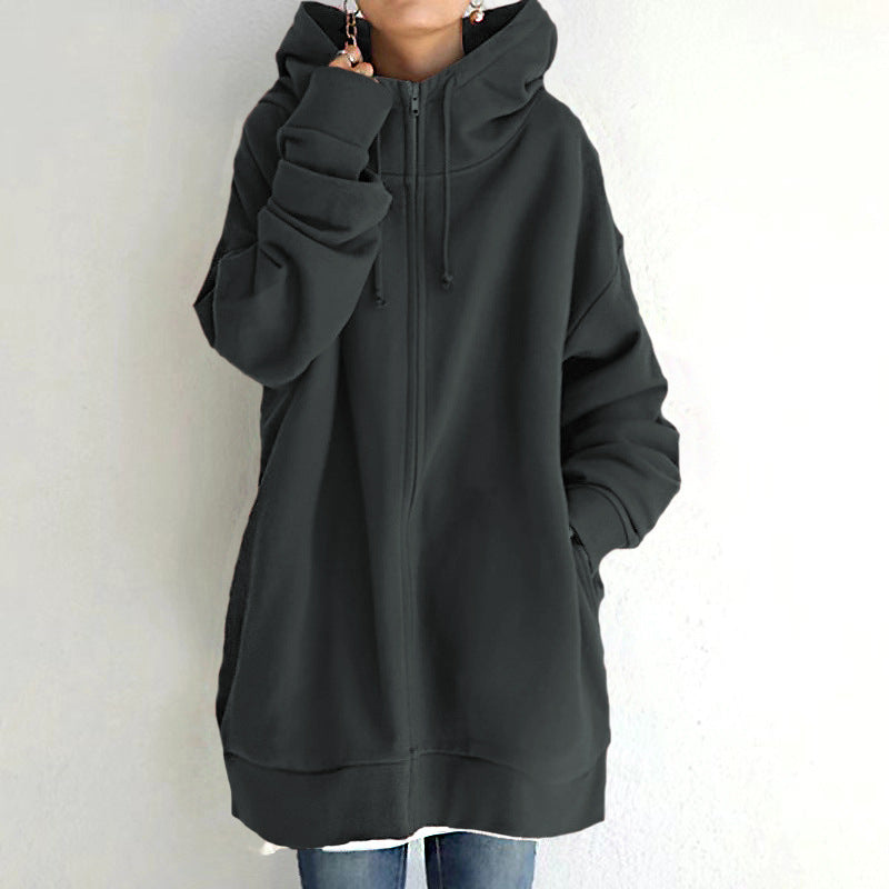 Damenjacke Oversized mit Reißverschluss