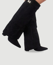 Schwarz Wildleder