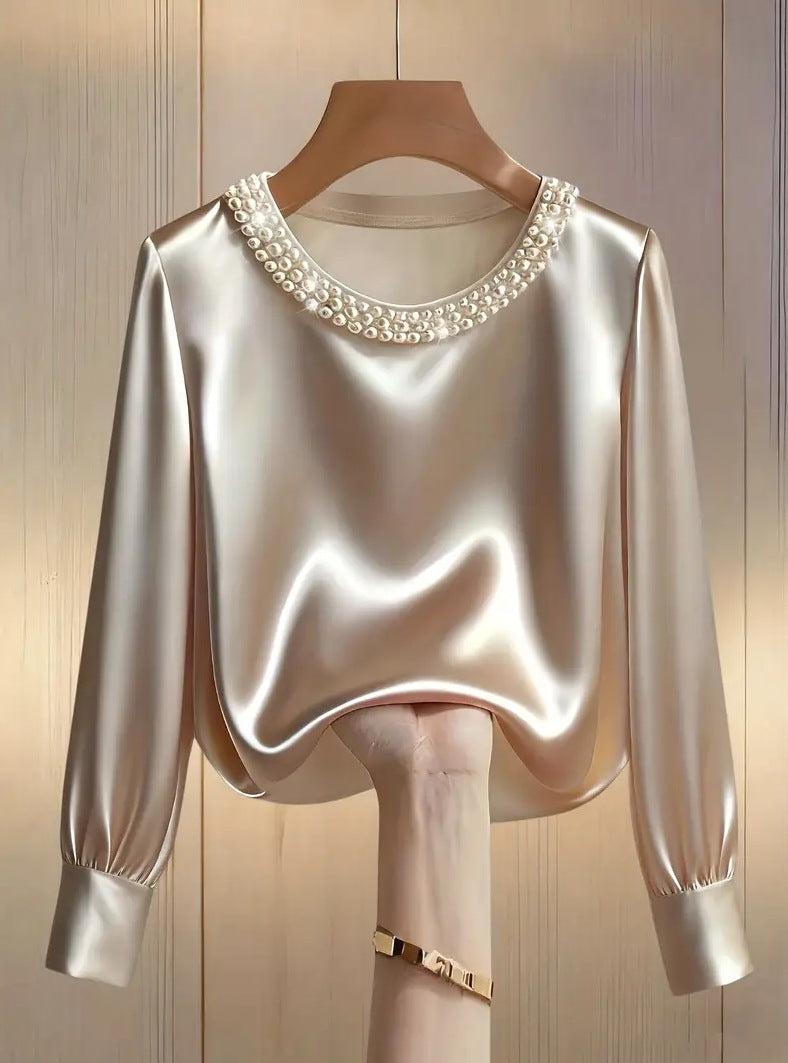 Avara - Elegante perlenbesetzte Bluse