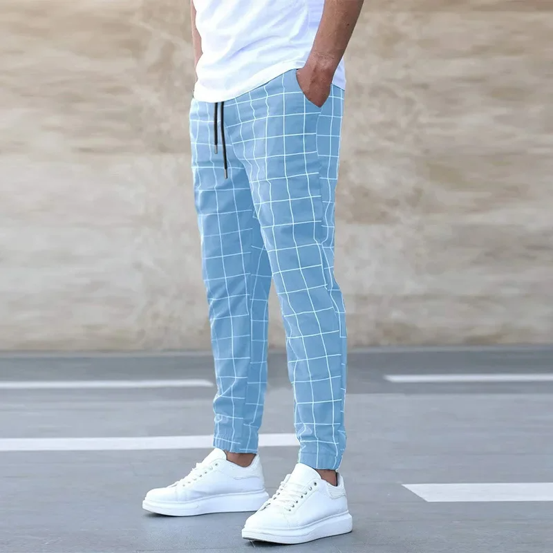 Karlo | Herren Karo-Jogger Slim Fit Freizeithose Sommer