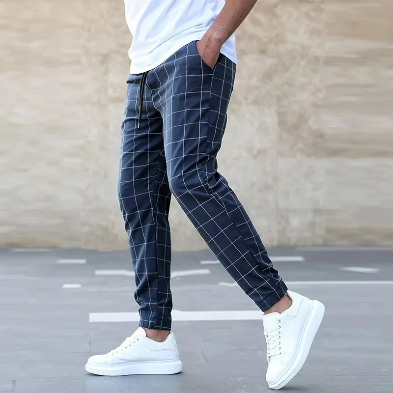 Karlo | Herren Karo-Jogger Slim Fit Freizeithose Sommer