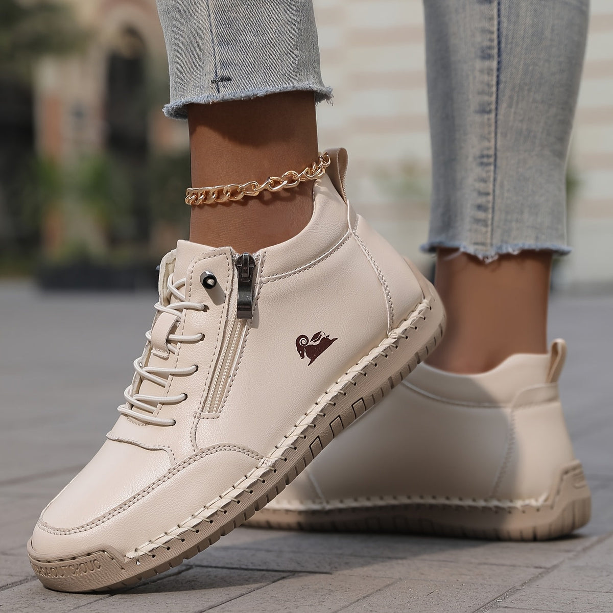 Bettina  | Damen Bequeme Schnürschuhe mit Reißverschluss