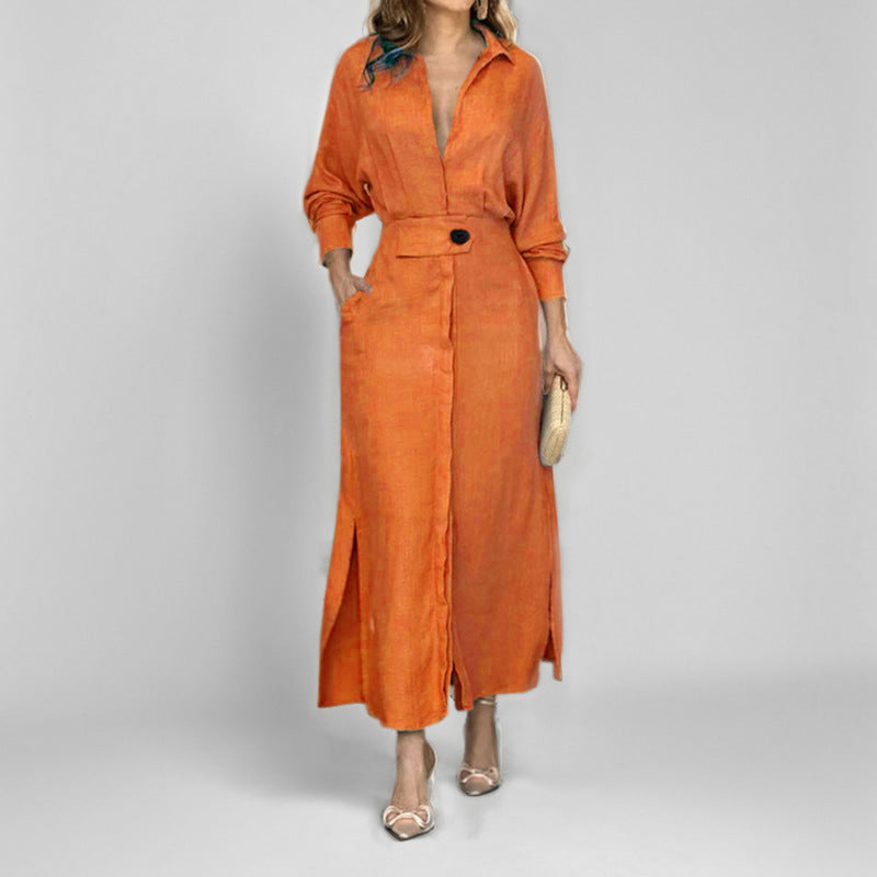 Binalee - Midi Kleid Mit Langen Ärmeln
