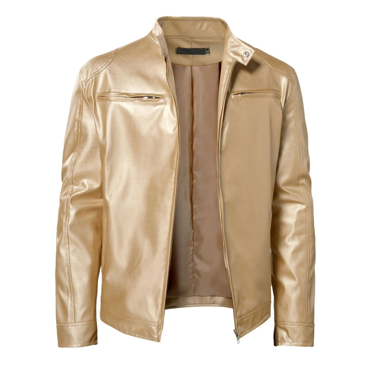 Enzo | Lässige Lederjacke mit Knopkragen – Stilvoll und Modern