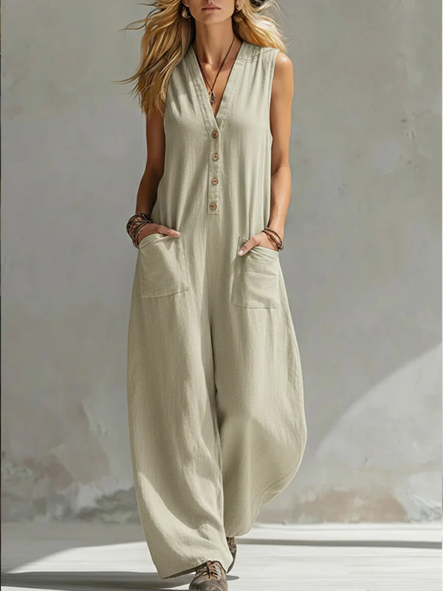 Farella - Jumpsuit mit weitem Bein und lockerer Passform
