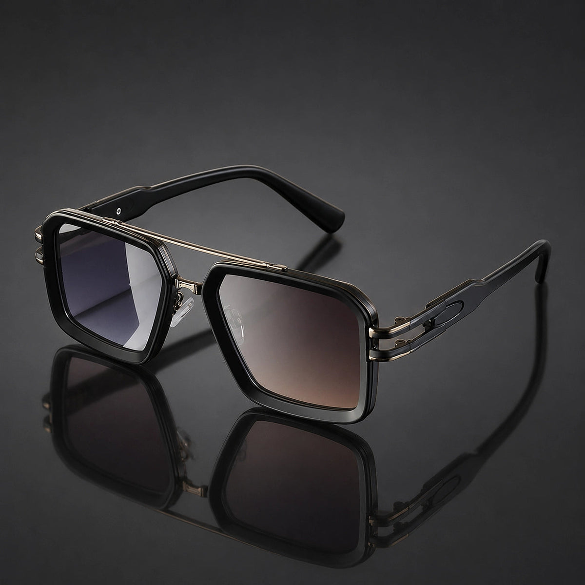 Eckige Damen-Sonnenbrille mit Doppelsteg