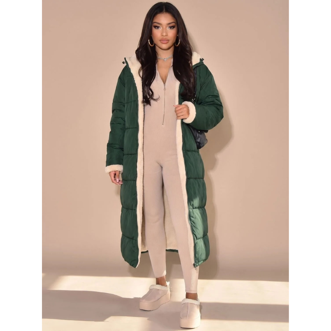 Eileen | Damen Puffer Winterjacke mit Wende Design und Wärme