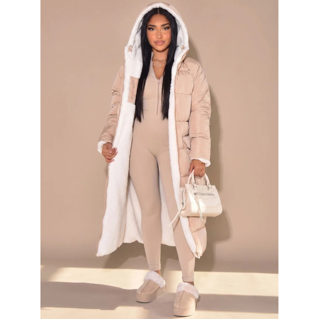 Eileen | Damen Puffer Winterjacke mit Wende Design und Wärme