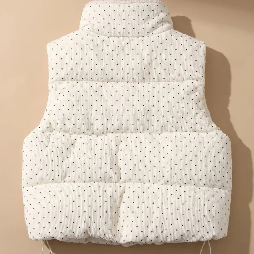 Emmi | Damen Punkt weste mit Fleece und Knöpfen
