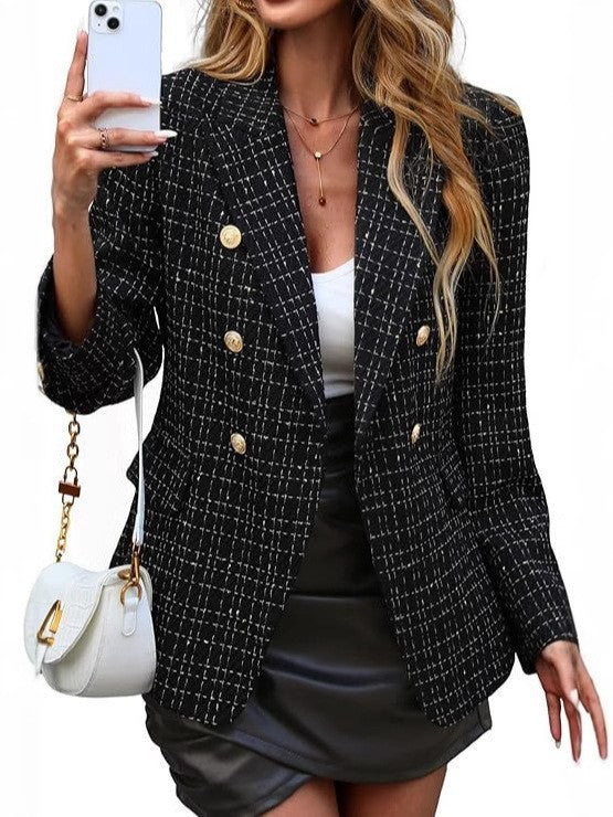 Estrid | Damen Zweireihiger Blazer mit Reverskragen