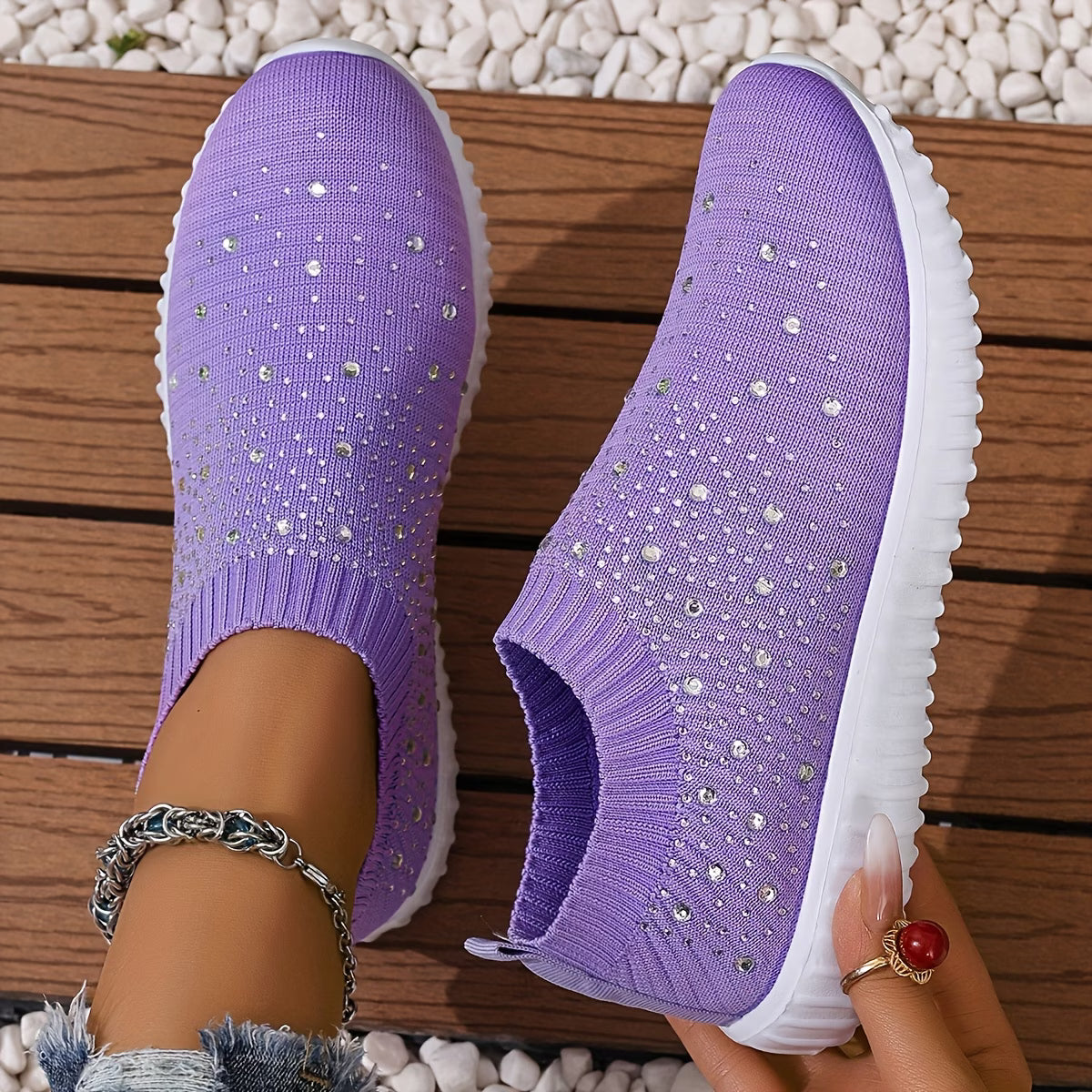 Elizaa – Bequemer Turnschuh Mit Strasssteinen