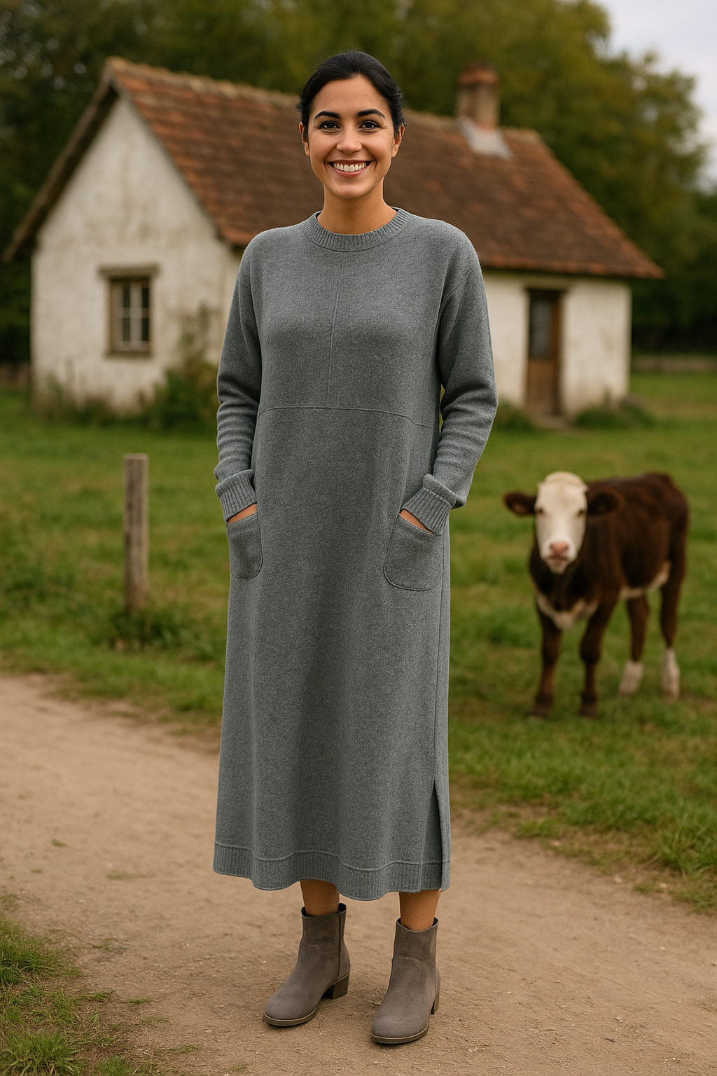 Liana – Elegantes Maxikleid für kühle Tage