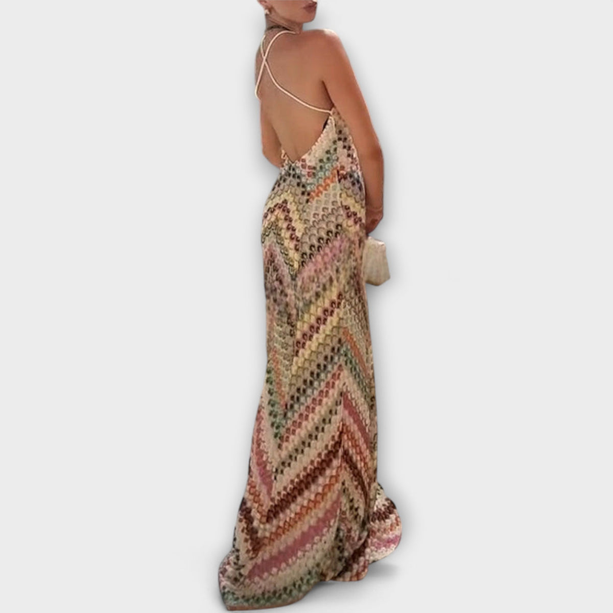 Brigitte | Damen Fischgrätmuster Maxikleid Strick – Strick Maxi Herringbone 2026