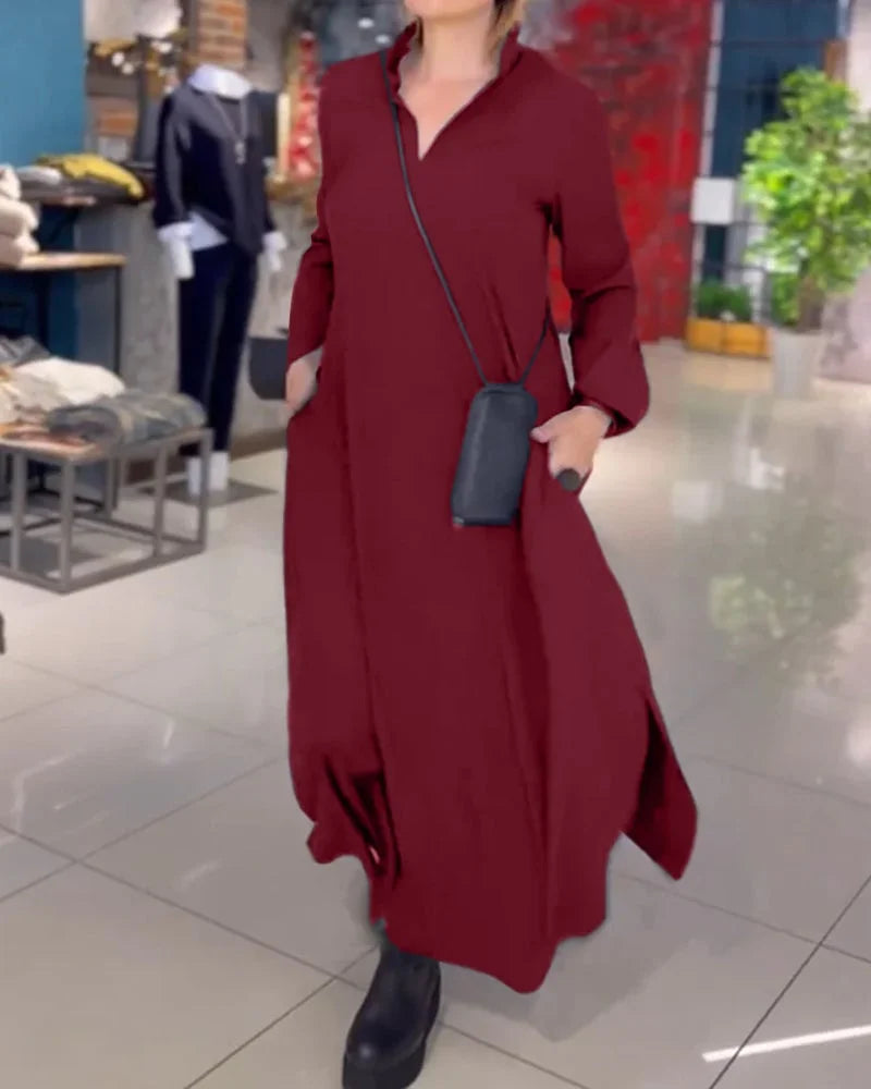 HELENA™ | LANGES WEITES KLEID MIT SEITLICHEN SCHLITZEN