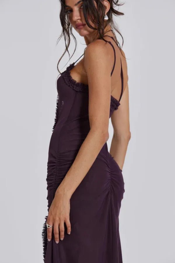 Figurbetontes Maxikleid Mit Cut-Out Und Beinschlitz