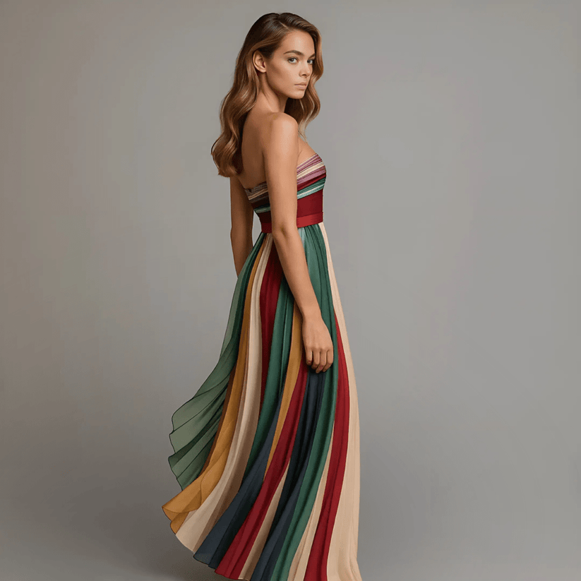 Nilianza – Ärmelloses, Farbenfrohes Maxi Kleid