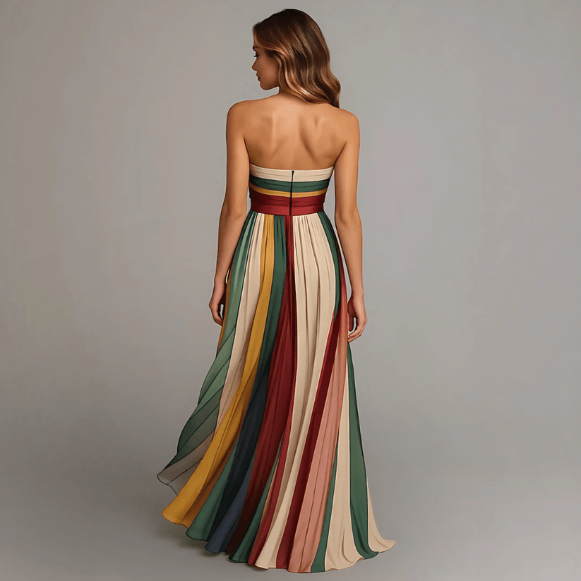 Nilianza – Ärmelloses, Farbenfrohes Maxi Kleid