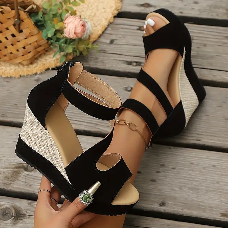 Florentia | Damen Riemchen Keilabsatz Sandalen