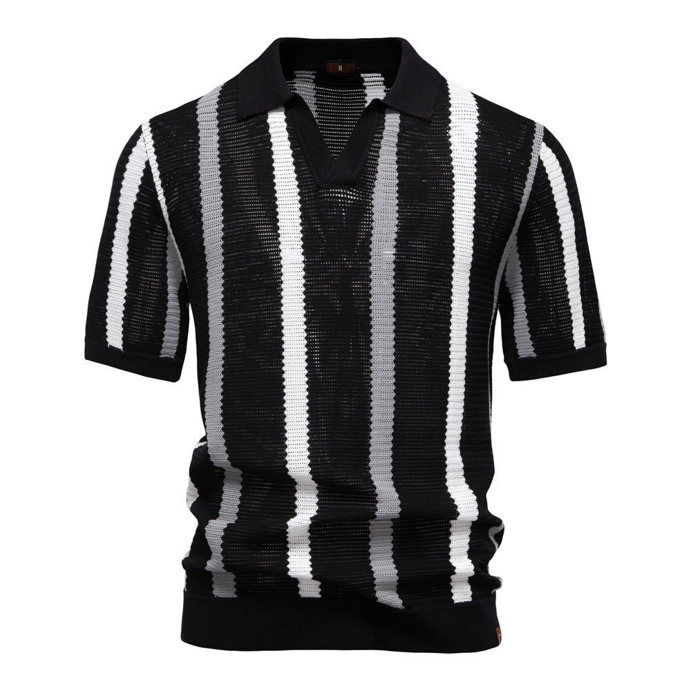 Gestreiftes Poloshirt Herren Kurzarm