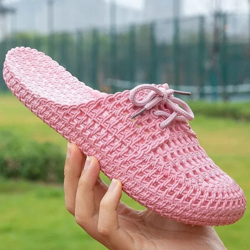 Gewebte Damen Mules sind atmungsaktive Sommer Slipper